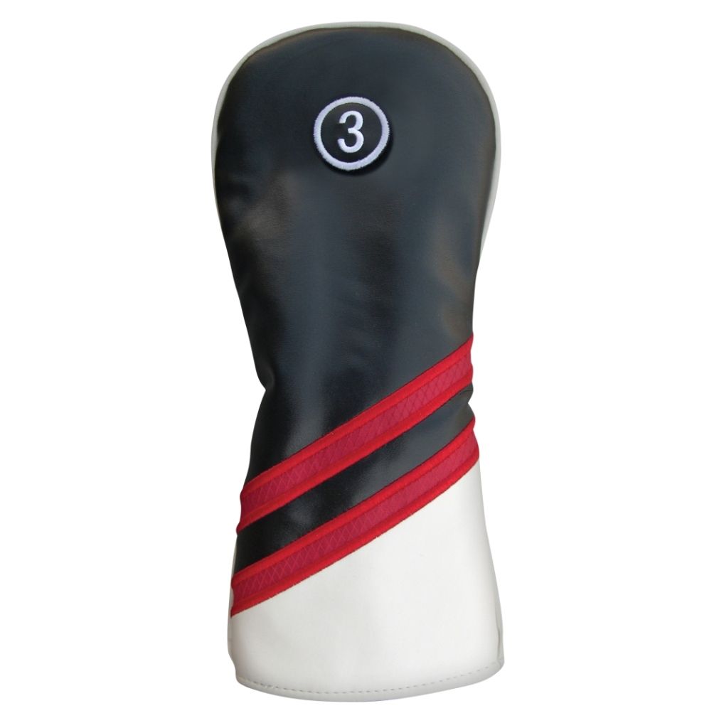 PU Leatherette Headcovers Black/Red/White